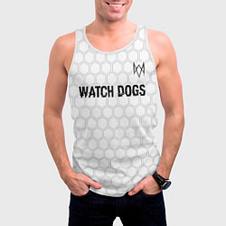 Майка-безрукавка мужская Watch Dogs glitch на светлом фоне посередине, цвет: 3D-белый — фото 2