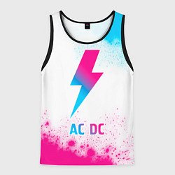 Майка-безрукавка мужская AC DC neon gradient style, цвет: 3D-черный