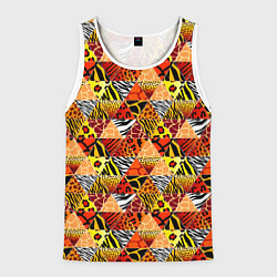 Майка-безрукавка мужская Лоскутные треугольники, цвет: 3D-белый