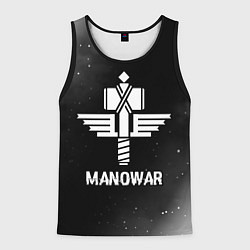 Майка-безрукавка мужская Manowar glitch на темном фоне, цвет: 3D-черный
