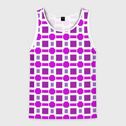 Майка-безрукавка мужская Фиолетовые кирпичики и белые полосы, цвет: 3D-белый