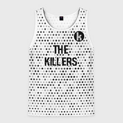 Майка-безрукавка мужская The Killers glitch на светлом фоне посередине, цвет: 3D-белый