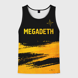 Майка-безрукавка мужская Megadeth - gold gradient посередине, цвет: 3D-черный