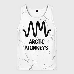 Майка-безрукавка мужская Arctic Monkeys glitch на светлом фоне, цвет: 3D-белый