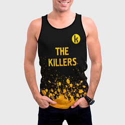 Майка-безрукавка мужская The Killers - gold gradient посередине, цвет: 3D-черный — фото 2