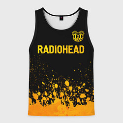 Майка-безрукавка мужская Radiohead - gold gradient посередине, цвет: 3D-черный