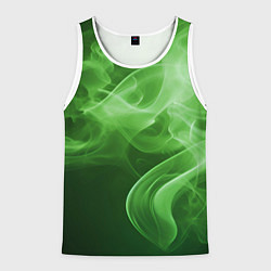 Майка-безрукавка мужская Зеленый дым, цвет: 3D-белый
