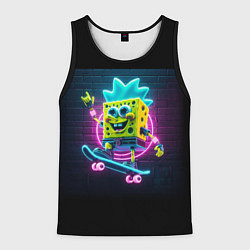 Майка-безрукавка мужская Sponge Bob on a skateboard, цвет: 3D-черный
