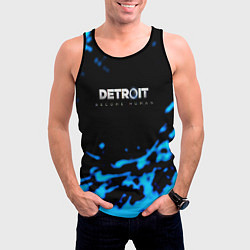 Майка-безрукавка мужская Detroit become human голубая кровь, цвет: 3D-черный — фото 2