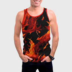 Майка-безрукавка мужская Пламя в темноте, цвет: 3D-красный — фото 2