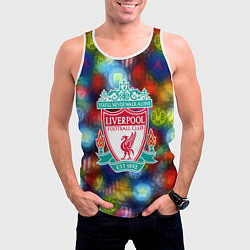 Майка-безрукавка мужская Liverpool все logo неон, цвет: 3D-белый — фото 2
