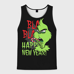 Майка-безрукавка мужская Grinch - happy New Year, цвет: 3D-черный
