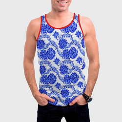 Майка-безрукавка мужская Гжель классика, цвет: 3D-красный — фото 2