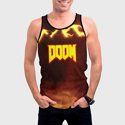 Майка-безрукавка мужская Doom storm огненное лого, цвет: 3D-черный — фото 2