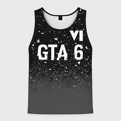 Майка-безрукавка мужская GTA 6 glitch на темном фоне посередине, цвет: 3D-черный
