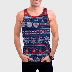 Майка-безрукавка мужская New Years sweater, цвет: 3D-красный — фото 2