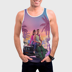 Майка-безрукавка мужская Люсия с парнем gta 6, цвет: 3D-белый — фото 2