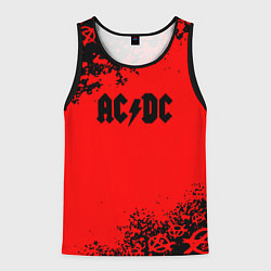 Майка-безрукавка мужская AC DC skull rock краски, цвет: 3D-черный