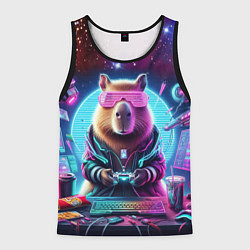 Майка-безрукавка мужская Загадочный мир геймера - капибара, цвет: 3D-черный