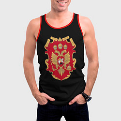 Майка-безрукавка мужская Российская империя символика герб щит, цвет: 3D-красный — фото 2