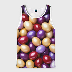 Мужская майка без рукавов Красные и фиолетовые пасхальные яйца