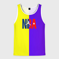 Майка-безрукавка мужская NBA sport полосы, цвет: 3D-белый