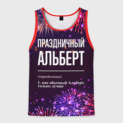 Майка-безрукавка мужская Праздничный Альберт: фейерверк, цвет: 3D-красный