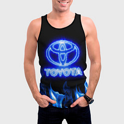 Майка-безрукавка мужская Toyota neon fire, цвет: 3D-черный — фото 2