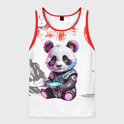Майка-безрукавка мужская Funny panda - China, цвет: 3D-красный