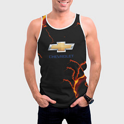 Майка-безрукавка мужская Chevrolet лого шторм, цвет: 3D-белый — фото 2