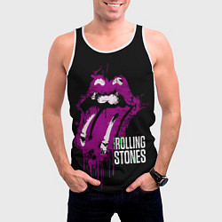 Майка-безрукавка мужская The Rolling Stones - lips, цвет: 3D-белый — фото 2