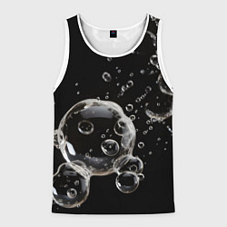 Майка-безрукавка мужская Пузыри на черном, цвет: 3D-белый