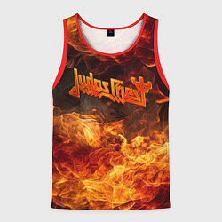 Майка-безрукавка мужская Fire - Judas Priest, цвет: 3D-красный