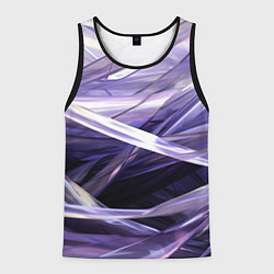 Майка-безрукавка мужская Фиолетовые прозрачные полосы, цвет: 3D-черный