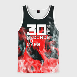 Майка-безрукавка мужская Seconds to mars fire, цвет: 3D-белый