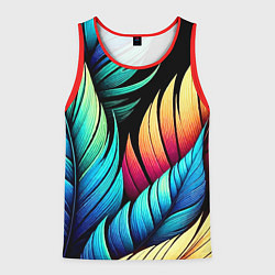 Майка-безрукавка мужская Color feathers - neon, цвет: 3D-красный