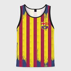 Майка-безрукавка мужская Полосатые цвета футбольного клуба Барселона, цвет: 3D-черный
