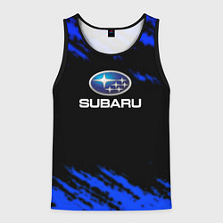 Майка-безрукавка мужская Subaru текстура авто, цвет: 3D-черный