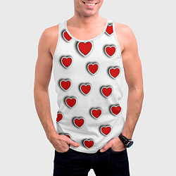 Майка-безрукавка мужская Стикеры наклейки объемные сердечки, цвет: 3D-белый — фото 2