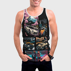 Майка-безрукавка мужская Japanese jdm art, цвет: 3D-белый — фото 2
