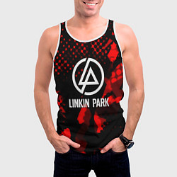 Майка-безрукавка мужская Linkin park краски текстуры, цвет: 3D-белый — фото 2