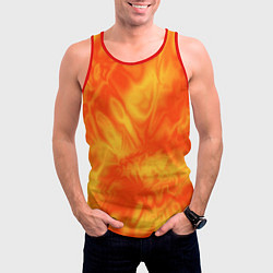 Майка-безрукавка мужская Солнечный огонь абстракция, цвет: 3D-красный — фото 2