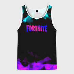 Майка-безрукавка мужская Fortnite neon geometry, цвет: 3D-белый