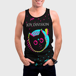 Майка-безрукавка мужская Joy Division - rock star cat, цвет: 3D-черный — фото 2