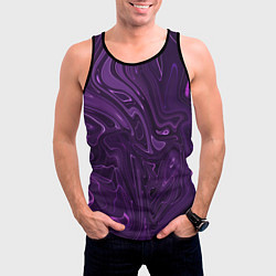 Майка-безрукавка мужская Абстакция на темно фиолетовом, цвет: 3D-черный — фото 2