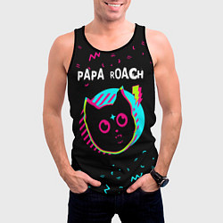 Майка-безрукавка мужская Papa Roach - rock star cat, цвет: 3D-черный — фото 2