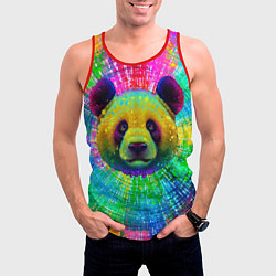 Майка-безрукавка мужская Цветная панда, цвет: 3D-красный — фото 2