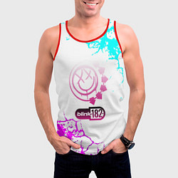 Майка-безрукавка мужская Blink 182 неоновые краски, цвет: 3D-красный — фото 2