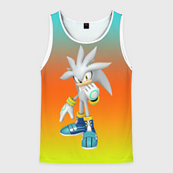 Майка-безрукавка мужская Сильвер Соник, цвет: 3D-белый