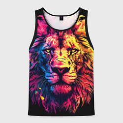 Майка-безрукавка мужская Старый огненный лев, цвет: 3D-черный